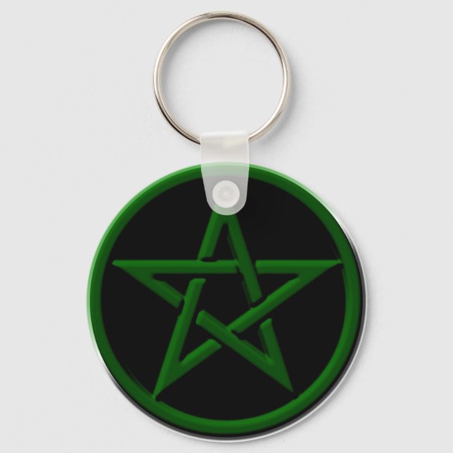Green Pentagram Schlüsselanhänger (Vorderseite)