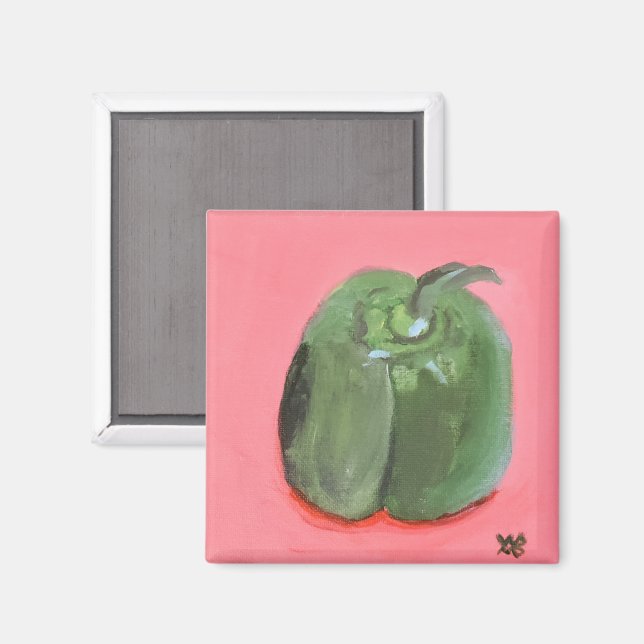 Green Pepper Magnet (Vorderseite/Rückseite)