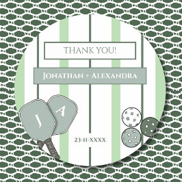 Green Perfect Match Couple Bridal Shower Thank You Runder Aufkleber