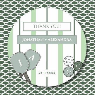 Green Perfect Match Couple Bridal Shower Thank You Runder Aufkleber