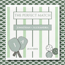 Green Perfect Match Couples Bridal Shower Serviette