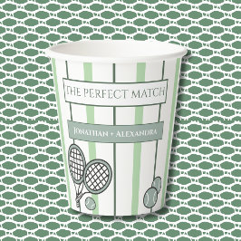 Green Perfect Match Tennis Couples Bridal Shower Pappbecher