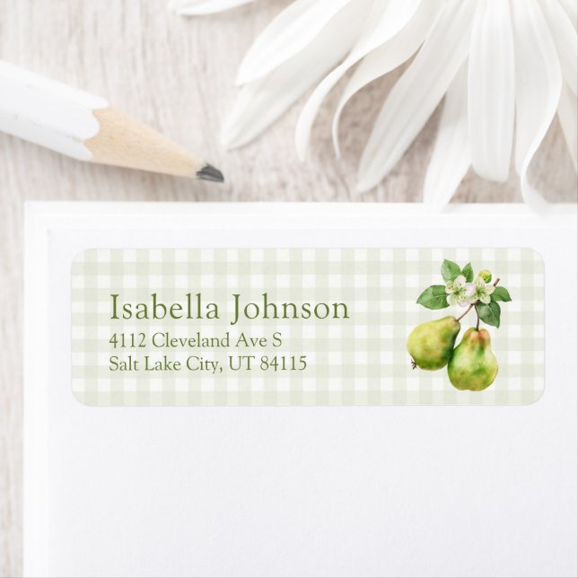 Green Perfect Pair Bridal Shower Return Address (Insitu)