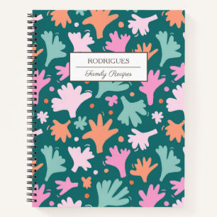 Green Personalisiert Family Rezept Notebook Notizbuch