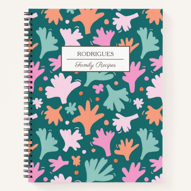 Green Personalisiert Family Rezept Notebook Notizbuch (Vorderseite)