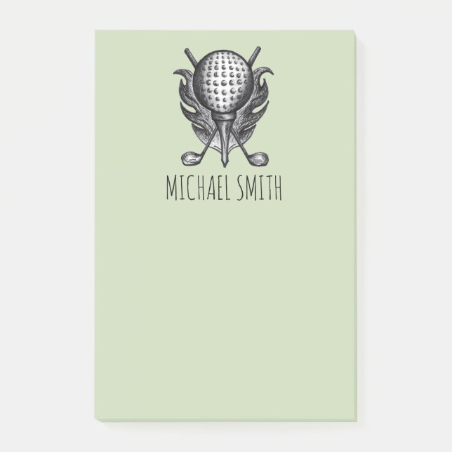 Green Personalisiert Golf Ball T-Shirt Club Golfer Post-it Klebezettel (Vorderseite)