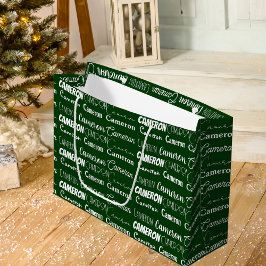 Green Personalisiert Name Schriftart Collage Weihn Große Geschenktüte
