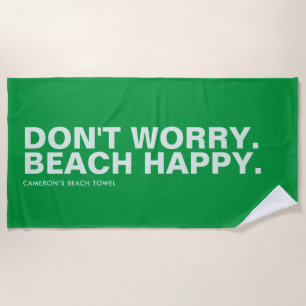 Green Personalisiert Slogan Strandtuch