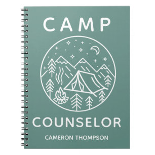 Green Personalisiert Summer Camp Counselor Notizblock