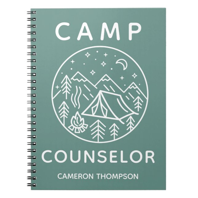 Green Personalisiert Summer Camp Counselor Notizblock (Vorderseite)