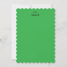 Green Personalisierte Note Card mit Bow und Name
