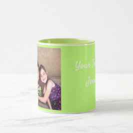 Green Personalize FOTO TEMPLATE Geschenk Kaffee Ta Tasse