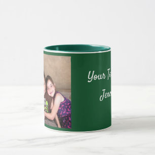 Green Personalize FOTO TEMPLATE Geschenk Kaffee Tasse