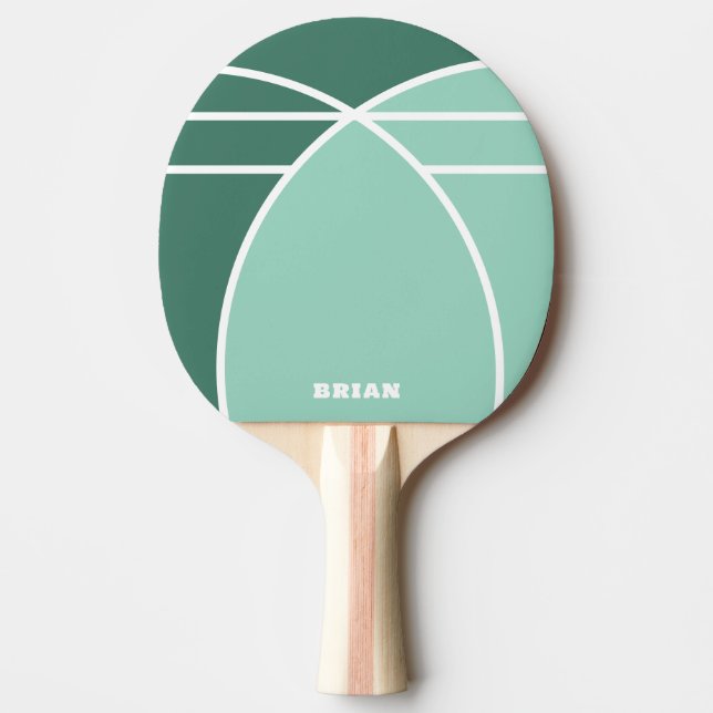 Green Personalized Ping Pong Paddle with Name Tischtennis Schläger (Vorderseite)