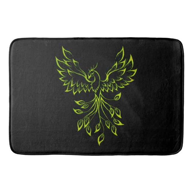 Green Phoenix steigt auf schwarz Badematte (Vorderseite)