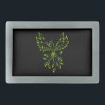 Green Phoenix steigt auf schwarz Rechteckige Gürtelschnalle<br><div class="desc">Der mythische Vogel "The Phoenix"</div>