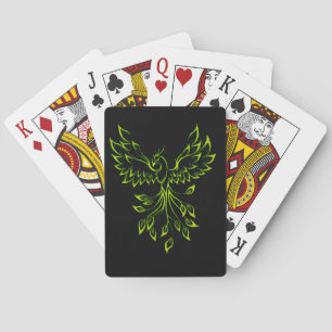 Green Phoenix steigt auf schwarz Spielkarten