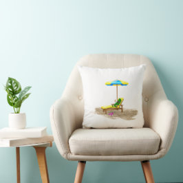 Green Pickle on Beach Chair Kissen