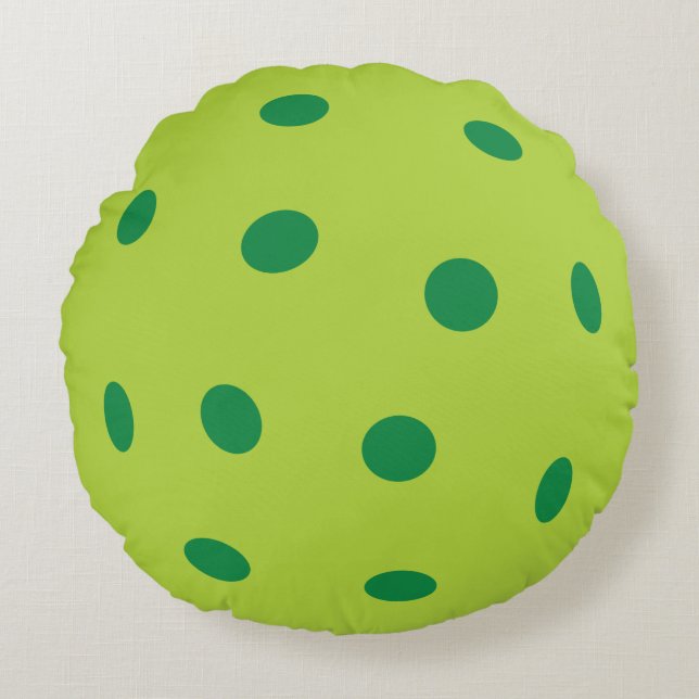 Green Pickleball Rundes Kissen (Vorderseite)