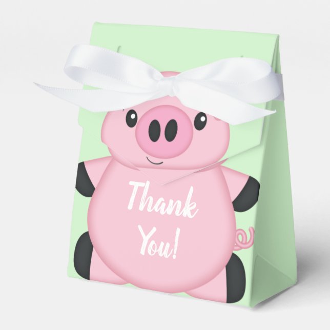 Green Pig Baby Dusche Geschenkschachtel (Vorderseite)