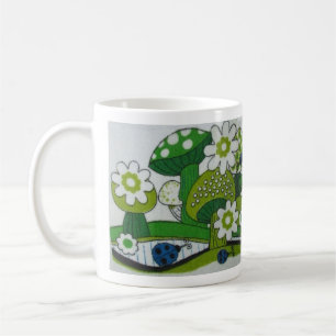 GREEN-Pilze aus den 1970er-Jahren mit blauen Lutsc Kaffeetasse
