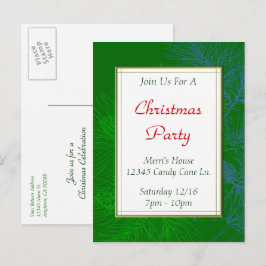 Green Pine Muster Custom Christmas Party Postcard Postkarte