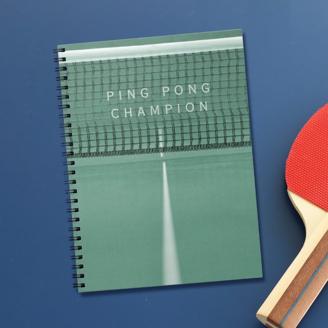 Green Ping Pong Champion Table Tennis Notebook Notizblock (Make a note of all your wins in this notebook!)