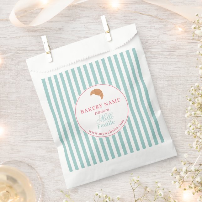 Green Pink Bakery Logo Product Packaging Bag Geschenktütchen (Ausgeschnitten)