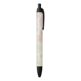 Green Pink Beige Retro Y2K 70er Blume Muster Kugelschreiber