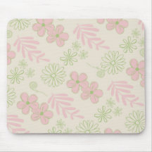 Green Pink Beige Retro Y2K 70er Blume Muster