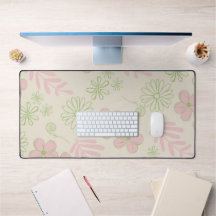 Green Pink Beige Retro Y2K 70er Blume Muster