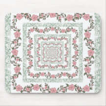 Green Pink Border Retro Y2K 70er Blume Muster