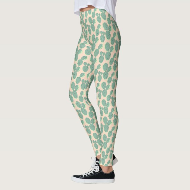 Green & Pink Cactus Pattern Leggings (Links)