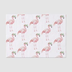 Green Pink Flamingo Birthday Seidenpapier