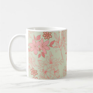 Green Pink Floral Whimsical Y2K Frühjahr & Sommer Kaffeetasse