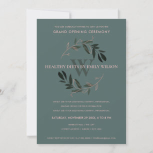 GREEN PINK FOLIAGE WREATH GRAND ÖFFNUNG EINLADUNG