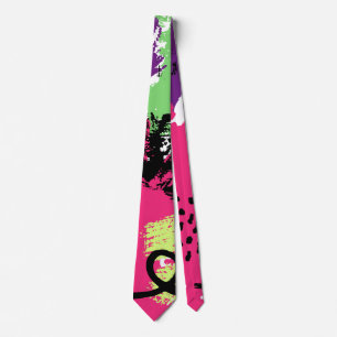 Green Pink Mitte Jahrhundert Abstrakt Scribble Gru Krawatte