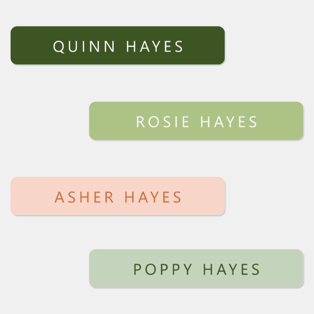 Green Pink Name Etiketten (Gruppe)
