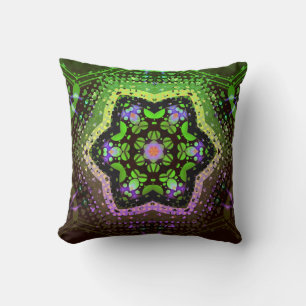 Green Pink Ombre Geometric Decorative Kissen