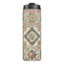 Green Pink Patchwork Quilt Rustic Retro Boho