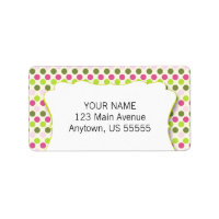 Green & Pink Polka Dot Muster