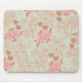 Green Pink Retro Y2K 70er Blume Muster Mousepad