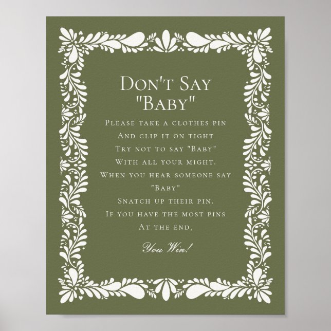 Green Pink Talavera Tile Dont Say Baby Shooting Ga Poster (Vorne)