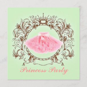 Green Pink Tutu Princess Birthday Party Einladung