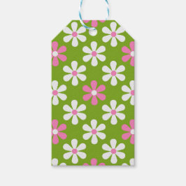 GREEN PINK WHITE DAISY BLUME GESCHENKANHÄNGER
