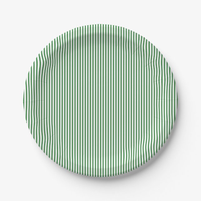 Green Pinstripe Pappteller (Vorderseite)