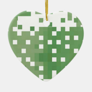 Green Pixel Pattern Keramikornament