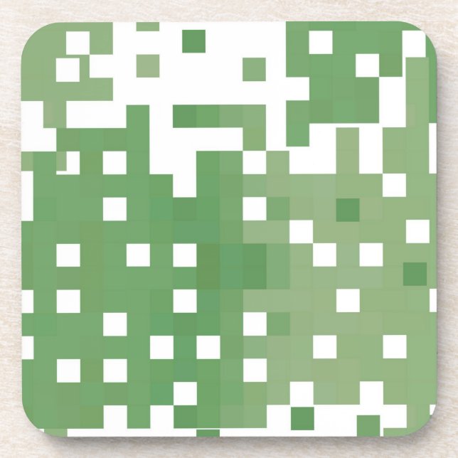 Green Pixel Pattern Untersetzer (Vorderseite)