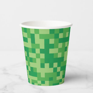 Green pixelig Videospiel Geburtstagsparty Pappbecher