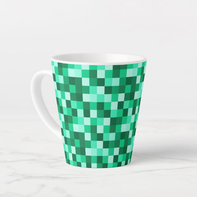 Green Pixels Micraft Inspired Mug Cup (Angle gauche)